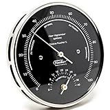 Fischer 122.01.06HT - Wohnklima-Hygrometer, Raum-Thermometer - 103mm Edelstahl-Luftfeuchtigkeitsmesser - Made in Germany