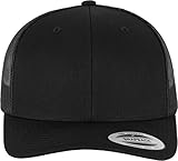 Flexfit Unisex Retro Trucker Baseballkappe, Schwarz, Einheitsgröße EU