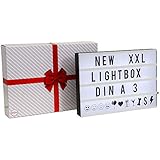 B.K.Licht - LED Lightbox A3 USB, Batterie, 120 Buchstaben + Symbole, mit Wandmontage, Weihnachstdeko, Hochzeit, Zimmer deko, Letterboard, Willkommensschild, Leuchtschild, Geschenk, 42x30x5,6 cm, Weiß