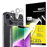 NEW'C 4 Stück, 2 x Panzer Schutz Glas für iPhone 14 (6,1')...