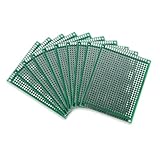 OKUMEYR 10 Stück Teiliges Doppelseitiges PCB Langlebigem Harz und Fiberglas Kompatibel für Löten und Elektronische Projekte Perforierte Lochrasterplatine für Einfache Bauteilmontage
