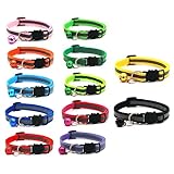 PLABBDPL 12 pcs Katzenhalsband mit Sicherheitsverschluss,Reflektierende,Welpenhalsbänder,Verstellbare Hundesicherheits ID-Halsbänder für Welpen,kleine Hunde und Katzen