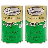 Khanum - Pure Butter Ghee - Bestes Butterfett zum Braten und Kochen im 2er Set à 1 kg Dose