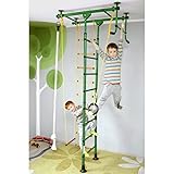 NIRO Sprossenwand Kinderzimmer M1 Klettergerüst für Kinder Kletterwand Kinder-Indoor, Kinder Sportgerät (Grün, 200-250cm)