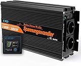 EDECOA Wechselrichter 12v auf 230v Reiner Sinus 1500w Wohnwagen Spannungswandler 2X USB und Fernbedienung KFZ Stromwandler Inverter 12v 220v Wohnmobil