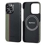 pitaka Hülle für iPhone 15 Pro Kompatibel mit Magsafe aus Aramidfaser Magnetische Schutzhülle mit 3D Textur Haptik Kratzfeste Handyhülle Minimalismus [MagEZ Case 4] Ouvertüre