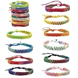 10 Stück Freundschaft Armbänder,Gewebte Armbänder Handgefertigt Verstellbar Freundschaftsbänder,Handgefertigt Wickelarmband Multi Farbe Mädchen Armband Unisex Armband für Erwachsene und Kinder