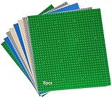 8 Platten-Set Bauplatte Kompatibel mit Meisten Marken,Kompatibel mit Bauplatte Lego Classic,25,5 x 25,5cm,Classic Grüne Blaue Graue Sand Grundplatte für Konstruktionen und für weitere Sets