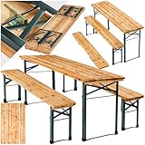 tectake® Bierzeltgarnitur klappbar, Biertisch Klapptisch mit 2X Bierbank, Gartenmöbel Set, Camping Zubehör, Klapptisch Esstisch, Camping Tisch faltbar, Balkontisch, Campingtisch klappbar