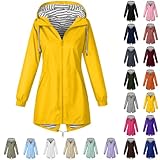 ZWDC Damen Regenjacke Kapuzenjacke Frauen Leichte Jacke mit Kapuze Taschen Outdoorjacke Windbreaker Übergangsmantel Funktionsjacke für Alltag Reisen Wandern Trekking