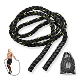 Bomvabe Schweres Springseil Erwachsene für Fitness 1,3 kg, 3 m Langes Box Springseil Profi für Muskelaufbau Training Fitnessstudio Indoor Outdoor, Schwarz