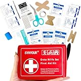 SYNYOUR Mini Erste Hilfe Set, 80 Teile Reiseapotheke für Outdoor Reise Wandern Fahrrad Camping Zuhause Kinder Urlaub, Verbandstasche Klein