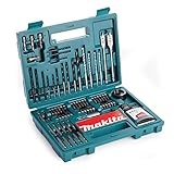 Makita B-53811 Bit & Bohrer-Set 100-teilig mit Bithalter in Kunstoffkoffer, Holz