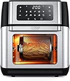 Innsky Heißluftfritteuse10L, 1500W Airfryer Heissluftfritteuse mit 10 Programmen, Heißluftofen mit 6 Zubehör, Air fryer Friteuse ohne öl, Edelstahl Heißluftbackofen mit LED-Touchscreen, Rezeptbuch