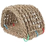 MERRYHAPY Handgefertigtes Wetterfestes Geflochtenes Vogelnest aus Stroh Großes Vogelnest für Garten und Außendekoration Geeignet für Papageien und Tauben Langlebig und Zufällige Farbe