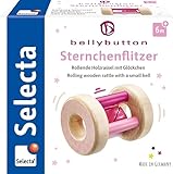 Selecta 64001 Sternchenflitzer, Greifling und Rassel - bellybutton, rosa, 7 cm