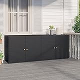 Festnight gartenschrank Kunststoff gartenschrank für den außenbereich Außenschrank Haushaltsschrank Spindschrank Spind Terrassenschrank Balkonschrank 198x55,5x80 cm Schwarz