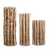MC.Sammler Kastanienzaun Staketenzaun aus Haselnuss in 26 Größen Höhen 50 cm - 150 cm | Länge 5/10 Meter | Holzzaun Holz Zaun Garten Rollzaun (Höhe: 70cm X Länge: 500cm, Lattenabstand: 7-8 cm)