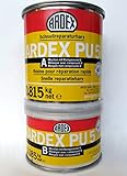 ARDEX PU 5 Schnellreparaturharz, 1kg - Innen und Außen. Zur kraftschlüssigen Verbindung von Rissen, Scheinfugen und Ausbrüchen. Als Klebstoff für Nagelleisten, Schienen und Profilen.