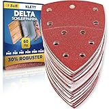 S&R Klett-Schleifpapier Set 105x152 mm (93x93x93 mm) – 60-teilig für Delta- & Dreieckschleifer: Ideal für Holz, Metall, Kunststoff & mehr - Körnung P40 bis P240, 11-Loch, langlebig und effizient