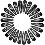 YISCOKO Haarspangen für Damen, schwarz, Metall-Haarspangen, 5,1 cm, Haarspangen, Kinder-Haarspangen, Mädchen-Haar-Accessoires (24 Stück, schwarz)