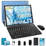 SEBBE Tablet 10 Zoll Android 13 Tablet PC 12GB RAM + 128GB ROM (1TB TF) Octa-Core 2.0 GHz, Google GMS | Bluetooth 5.0 | 5G WLAN | 6000mAh | 1280 * 800 | 5MP+8MP, Tablet mit Tastatur und Maus Blau