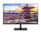JapanNext Monitor 28 Zoll IPS 4K UHD (3840x2160) | HDR-Technologie | Neigungsverstellung Integrierte Lautsprecher VESA-kompatibel | sRGB 100% G-Sync/FreeSync | JN-IPS2802UHDR