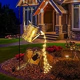 Solar Gießkanne mit Lichterkette Gartendeko - Gießkannenlicht Lichter für Hofweg Baum Rasen Yard Path, Solar Märchengarten LED, Lichterketten Aussen, Star Shower Garten Leuchten ​(mit Schäferhaken)