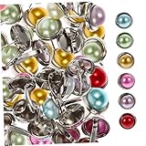 Sewroro 100 Stück farbige zweibeinige Nägel bastelset basteln für Hand schmuck Befestigungselemente aus Papier Brads-Papierbefestigungen Zackenverschlüsse Legierung