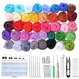 Tonsooze 40 Farben Filzwolle Set mit Filzwolle Werkzeug,...