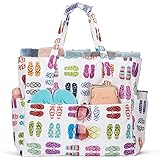 BISON DENIM Große Strandtasche Damen Umhängetasche Wasserdicht Sanddicht Leichte Strandtasche Schwimmbad Reisetasche und Reißverschluss