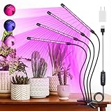Pflanzenlicht Vollspektrum - Indoor 15W Pflanzen LED Grow Lampe, High PPFD Grow Lights für Blumen, Gemüse, Hydroponik, Vollspektrum-Pflanzenlicht mit Timer, 10 Stufen Dimmbar mit Memory-Funktion