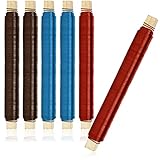 com-four® 6X Blumenwickeldraht-Set, Bindedraht braun, rot und blau lackiert, auf Holzstab gewickelt, 600 g