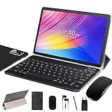 SEBBE Tablet 10 Zoll 5G WLAN Octa-Core Prozessor 2.0 GHz, Tablet PC 4GB RAM + 64GB ROM (TF 128GB), Android/Bluetooth 5.0/8MP+5MP/1280 * 800/, Tablet mit Maus Tastatur Hülle Touchstift - Schwarz