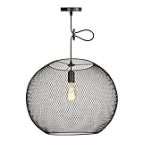 Retro-Industrie-Pendelleuchte, Schwarze Hohlkäfig-Hängelampe, Kronleuchter mit Metallschirm, höhenverstellbar für Kücheninsel-Kronleuchter, Kronleuchter