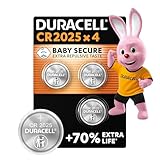 Duracell CR2025 Knopfzellen (4 Stück), CR 2025 Lithium-Knopfzelle 3 V
