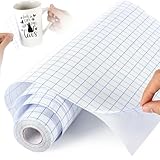 Zippicks Klebefolie Transferfolie Plotter für Plotterfolie Vinyl, Blaues Ausrichtungsgitter für Präzise Platzierung Von Abziehbildern Und Sektgläser Plastik, Becher, Fenster, Aufkleber (30 x 1000 cm)