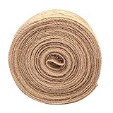 Acouto 10 Meter 2,5 Cm Breite Jutebandspule für Zuhause, Hochzeitsdekoration, Ausreichend für das Verwendete Sackleinenband, Sackleinenband, Juteband, Natürliches Juteband, Dekor-,