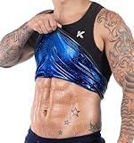 Kewlioo Wärmeisolierende Weste für Herren, Saunaanzug, Kompressionsweste, Shapewear-Top für Fitnessstudio, Trainingsgröße, Schwarz, 4XL/5XL