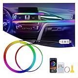 GPJYD Acryl Ambientebeleuchtung Auto LED Innenbeleuchtung, 2 IN 1 110cm+35cm 168LEDs RGB LED Auto mit 16 Millionen Farben & 210 Dynamische, APP-Steuerung, USB Ambiente Beleuchtung für Aut o