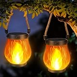 Joomer Solar Lichterkette Lampion Außen, 2 Stück Wasserdicht Solar Lichterkette Auße Beleuchtung für Garten, Terrasse, Hof, Haus, Weihnachten Deko(Warmweiß)