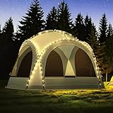 YITAHOME Event Dome Pavillon Partyzelt 3,5x3,5x2,3m Wasserdicht Camping Pavillon Zelte Gartenzelt Festzelt Gartenpavillon mit 4 Insektenschutz-Seitenwände, Grau