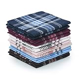 URAQT Stoff Taschentücher Herren, 12 Stück Baumwolle Herrentaschentücher Stofftaschentuch, Traditionelle Männertaschentücher Handkerchief, 36cm x 36cm