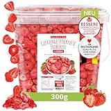 GEFRIERGETROCKNETE ERDBEEREN 300g, fruchtige gefriergetrocknete Früchte in Scheiben, frei von Zusatzstoffen, in Deutschland hergestellt