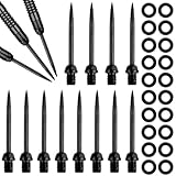 Steeldart Spitzen, 12 STK Dartspitzen Steel Stahlspitzen mit Gewinde, Metallspitze Steel Dartpfeile Spitzen, Steeldartspitzen, Steeldarts Spitzen für Dartpfeile Umrüsten Softdart, mit 20 Gummiringe
