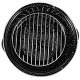 OSALADI Emaillierter 24cm Bräter mit Deckel Doppelgriff Kochtopf für Geröstete Süßkartoffeln und Grillgerichte Hitzebeständig und Bruchfest für Haushalt und Outdoor