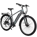 Hyuhome Elektrofahrräder für Erwachsene Herren Damen 36V 12.5Ah Mountain E-MTB Fahrrad,27.5' Ebikes Full Terrain,Shimano 7 Gang Getriebe Doppelscheibenbremsen für Outdoor Pendler