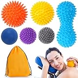 SANNIX Massageball, SANNIX Spikey Ball Massage, 6er-Set zur Druckreflextherapie und Triggerpunktmassage zur Muskelmassage von Fuß, Rücken, Bein und Hand