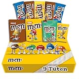 M&M´S Fan-Box I Schokolinsen Mix-Box I 7 Sorten I 9 Packungen I 724g I Peanut Crispy Schoko I Chocolate Minis