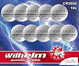 10 x Knopfzelle CR2032 Wilhelm Batterie Lithium 3V CR 2032...